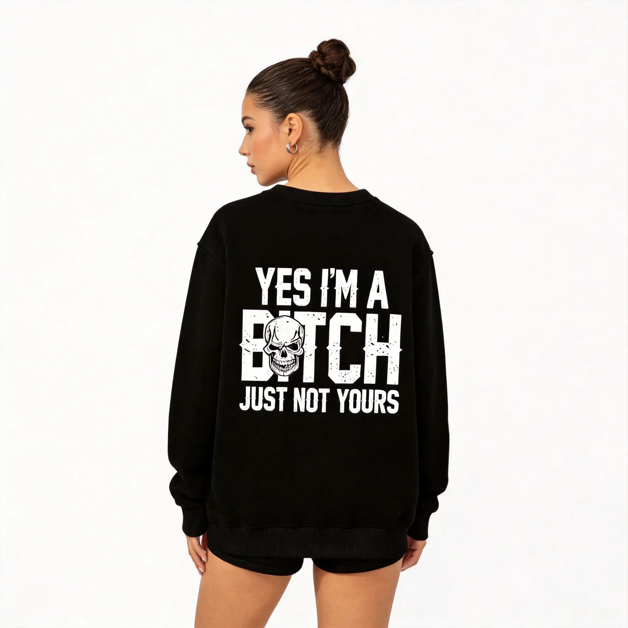 Women's Cotton Hoodie - Long Sleeve, Casual, Comfortable, Funny "Yes I'm a B*tch Just Not Yours" Prints, Summer Streetwear Top