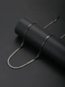 Fashion Minimalist Stainless Steel Snake Chain Necklace, Cuban Link Necklace, Unisex Daily Wear Jewelry, Stylish and Durable Accessory for Men and Women