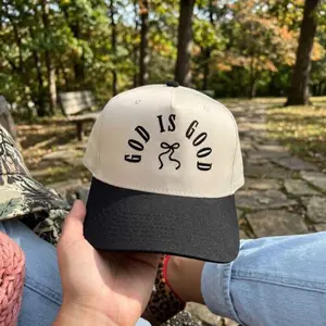 God Is Good Embroidered Hat, Christian Bow Gift, Retro Faith Slogan Baseball Cap Gif Christian Gif