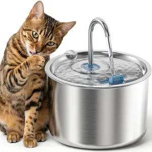MewDgland Cat Water Fountain 2L Stainless Steel Pet Fountain for Indoor Cats & Small Dogs Running Water Supplier
