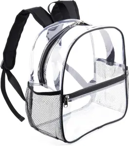 Clear Backpack Stadium Approved 12x6x12 - Clear Bag with Reinforced Straps, Durable PVC for Stadium Events, Sports, Festivals, Concerts, Games, Women & Men