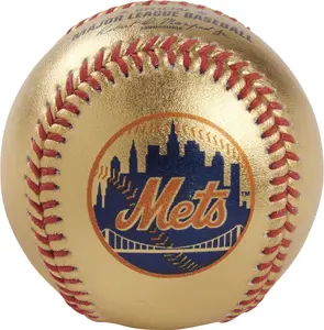 New York Mets Rawlings Gold Leather Baseball