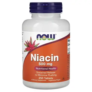 NOW Foods Niacin, 500 mg, 250 Tablets