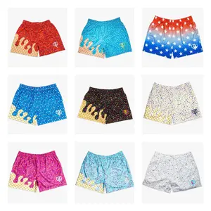 BL 100 Ice Cream Drip Mesh Shorts - Unisex Gym Shorts for Youth & Adults - Lightweight Breathable Polyester - Adjustable Waistband & Side Pockets - Bold Colors & Playful Patterns