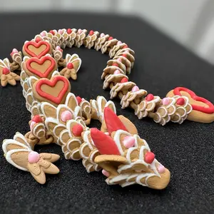 3D Printed Articulated Cookie Heart Dragon Figurine