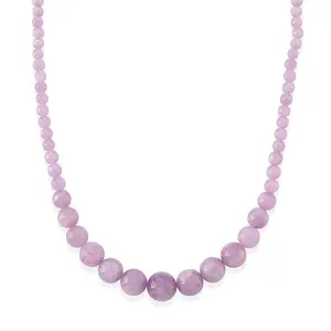 Kunzite 400.00 ctw Beaded Necklace in Rhodium Over Sterling Silver 20-22 Inches