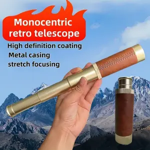 Vintage Telescopic Monocular Telescope, Outdoor Camping Star Gazing Navigation, High Definition High Magnification Portable Pirate Style Telescope