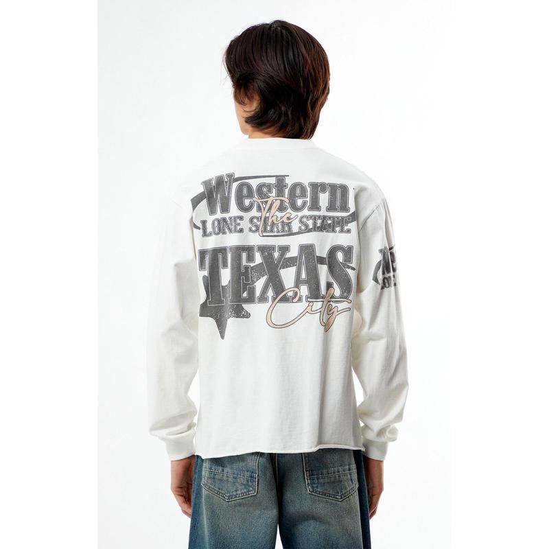 Pacsun Men's Western Cropped Long Sleeve T-Shirt