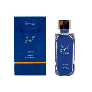 Lattafa Hayaati Al Maleky Eau de Parfum, 3.4 oz (100ml) Alcohol Base Fragrance for Men - Elegant, Luxurious, Complex, Deep Musky-Amber-Woody-Spicy Captivating Scent