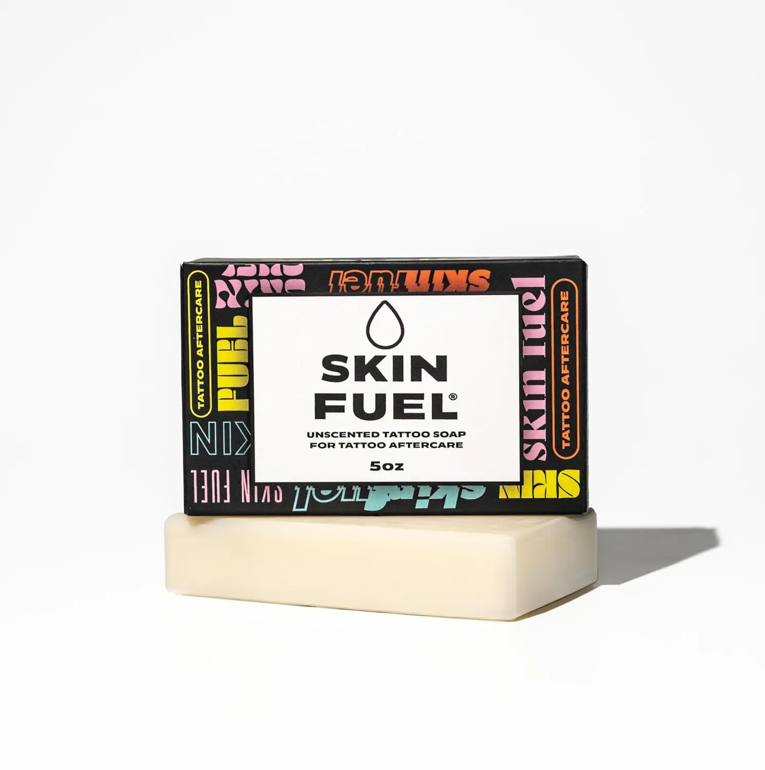 Tattoo Aftercare Soap Bar: Skin Fuel Unscented Tattoo Wash with Jojoba Oil & Aloe – Gentle Moisturizing Cleanser for New Tattoos – Natural Daily Tattoo Care for All Skin Types (5 oz)