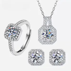 Gorgeous full pave 3-piece jewelry set with clavicle necklace, earrings and ring. This luxurious accessory features dazzling shine and fine craftsmanship. Elegant and stylish, perfect for daily wear, parties, dating and gifting for women on all occasions
