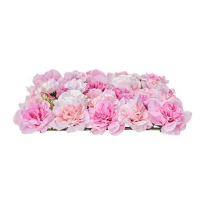 3D Flower Wall Panel 12 PCS 15x15 in Artificial Floral Mat for Wedding Privacy On-Site