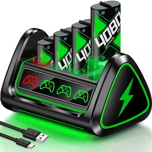 Superior 4x4080 mWh Rechargeable Battery Pack for Xbox Series X/S Controller, Xbox Controller Battery Pack with Charging Dock for One/S/X/Elite,Rechargeable Batteries with Type-C & LED Light Control