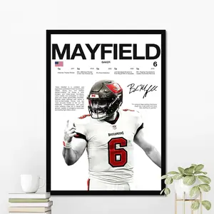 Baker Mayfield Hardline Series Poster, Baker Mayfield Signature Poster, Tampa Bay Football Wall Art For Fans, Sport Gift For Men [UNFRAMED - PRINT ONLY]