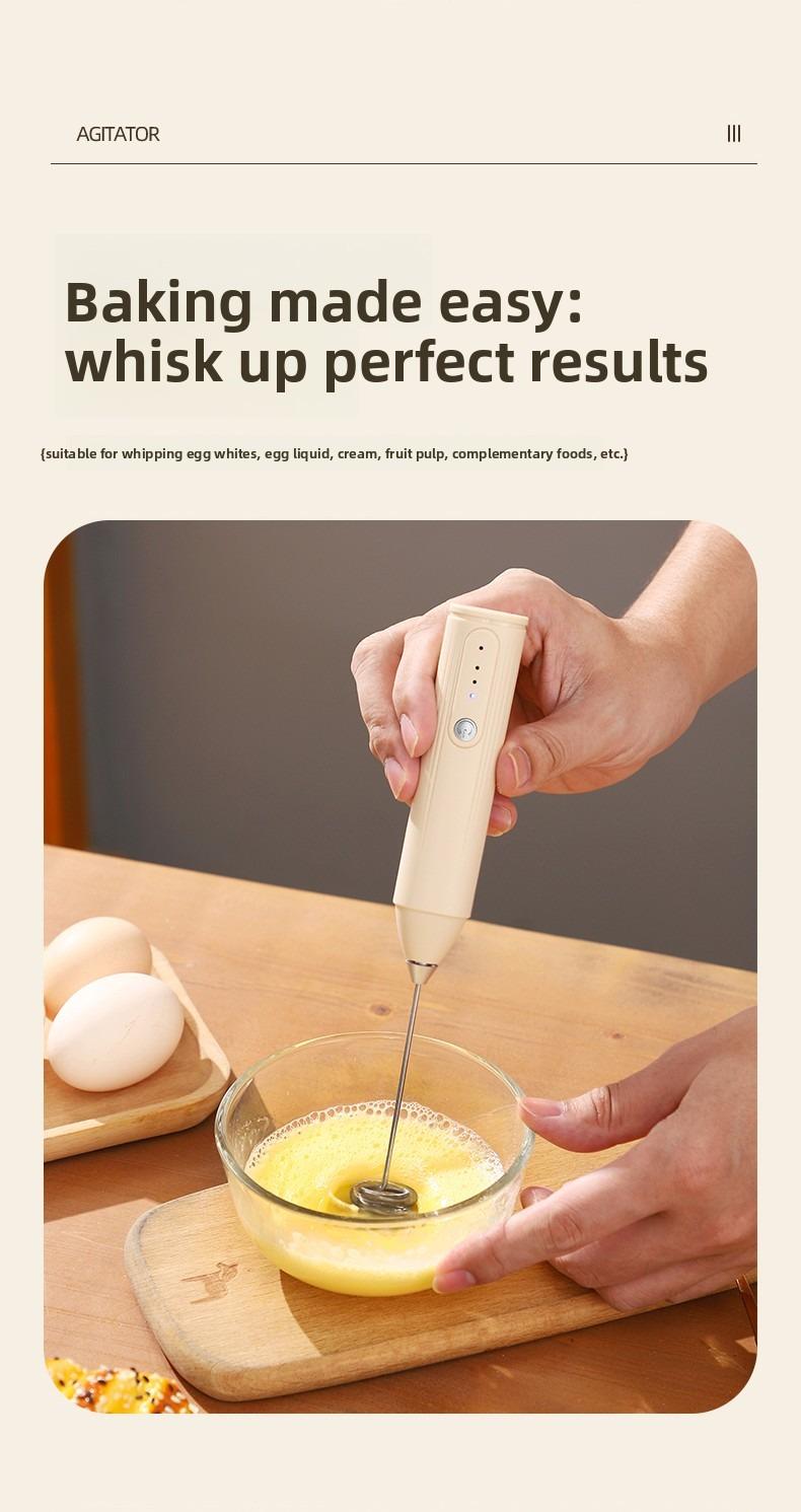 Electric Milk Frother Handheld with 3-Speed Adjustable Whisk, Fast Frothing Coffee Tools, Portable Wireless Foam Maker for Hot & Cold Drinks