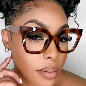 1pc Women Cat Eye Oversized Frame Optical Glasses For Daily Wear Glasses Accessories For Women