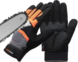 All Purpose ANTI-CUT Chainsaw Gloves, Touchscreen Chainsaw Work Gloves, 12Layers Protection on Left Hand Back Only