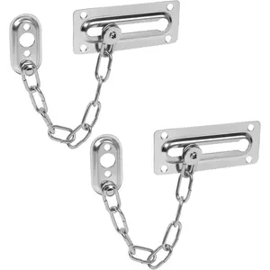 2 Pack Door Chain Lock, Heavy Duty Stainless Steel Locks for Inside Door, Durable and Rust-Proof, Child and Pet Safety Lock for Bedroom, Apartment, Hotel