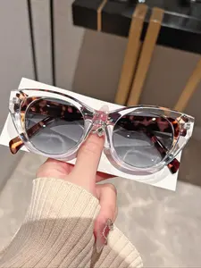 Unisex Vintage Cat Eye Frame Glasses, Trendy Casual Glasses for Everyday Use, Fashion Accessories for Outdoor Activities