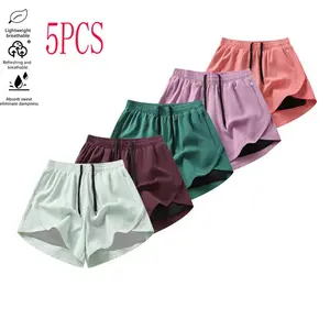 Pack of 5 women’s summer outdoor quick-dry breathable running shorts—durable, cool, and comfortable; women’s hiking sports shorts