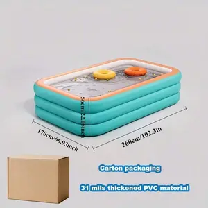102.3 Inches/118.1 Inches 31 Gauge Thick Sturdy Large Bright Spacious Adult Size Family Inflatable Swimming Pool