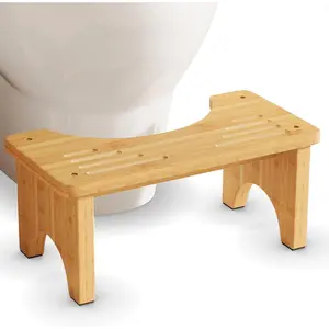 Toilet Stool, Wooden Squatting Potty Stool for Adults, 7 Inch Toilet Stool Squat Adult, Non-Slip  Poop Stool for Bathroom, Portable Toilet Foot Pooping Steps for