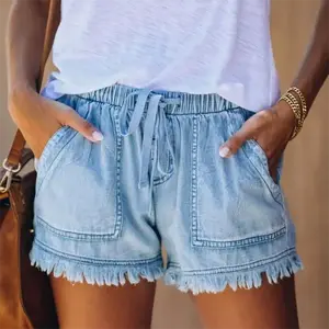 Womens Casual Denim Shorts with Pockets Cotton Jean Short