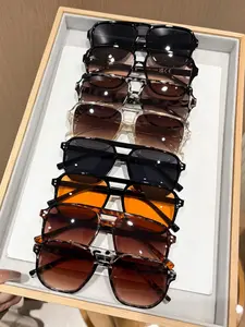 8 Pairs Trendy Multicolor PC Frame Fashionable Sunglasses Set, Fashion Accessories, Colorblock Lenses, Ideal for Commuting, Street Photography, Gift Choice