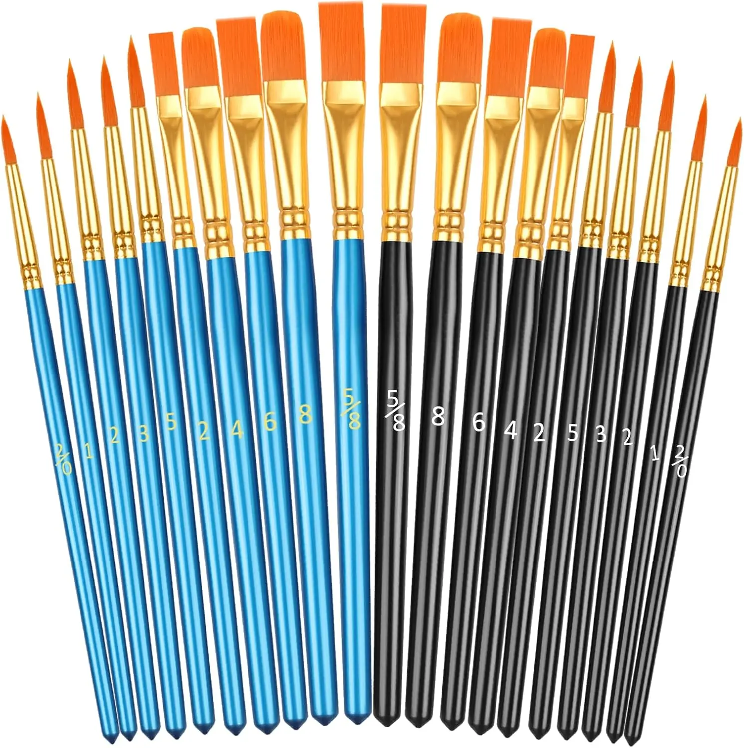 20 count  Brushes,  Painting Brush Set, Watercolor Brushes,  Brushes for Oil Watercolor, Miniature Detailing, and Rock Painting