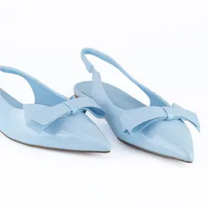 Cinnamon - Women’s Bow-Accent Slingback Flats, Pointed Toe Design, Perfect for Bridal Events, Work, or Chic Everyday Style