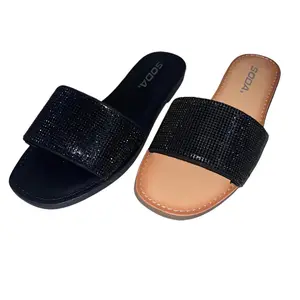 SODA WOMENS RHINESTONE BAND SANDAL JUSTICE-S Summer Walking Shoes Footwear Stylish Comfortable Fit for Everyday Wear