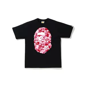 BAPE ABC Camo Big Ape Head Tee Black/Pink (men) by StockX