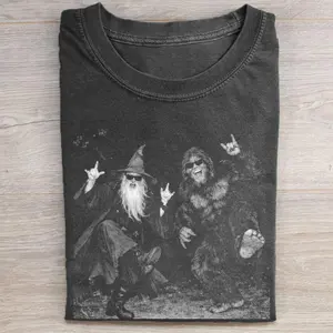 Comfort Colors Bigfoot Wizard T-shirt, Funny Fantasy Graphic Tee, Unisex Gift