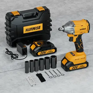 HANWISE brushless electric impact wrench, multifunctional wrench, can tighten screws, wireless lithium drill, lithium battery wrench, variable speed design suitable for car, truck, RV, lawn mower and construction maintenance