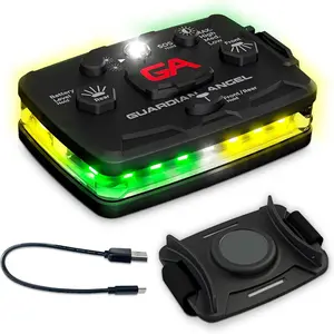 Guardian Angel Elite Series Safety Light (Green/Yellow Front & Green/Yellow Rear) - Rechargeable, Magnetic, Hands-Free Wearable & Mountable Light for Construction, Roadside, Utility & Industrial PPE