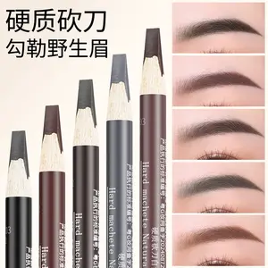 Waterproof Wooden Handle Hard Core Chisel Eyebrow Pencil Makeup Tattoo Not Easy to Fade Misty Duckbill Eyebrow Pencil Wholesale