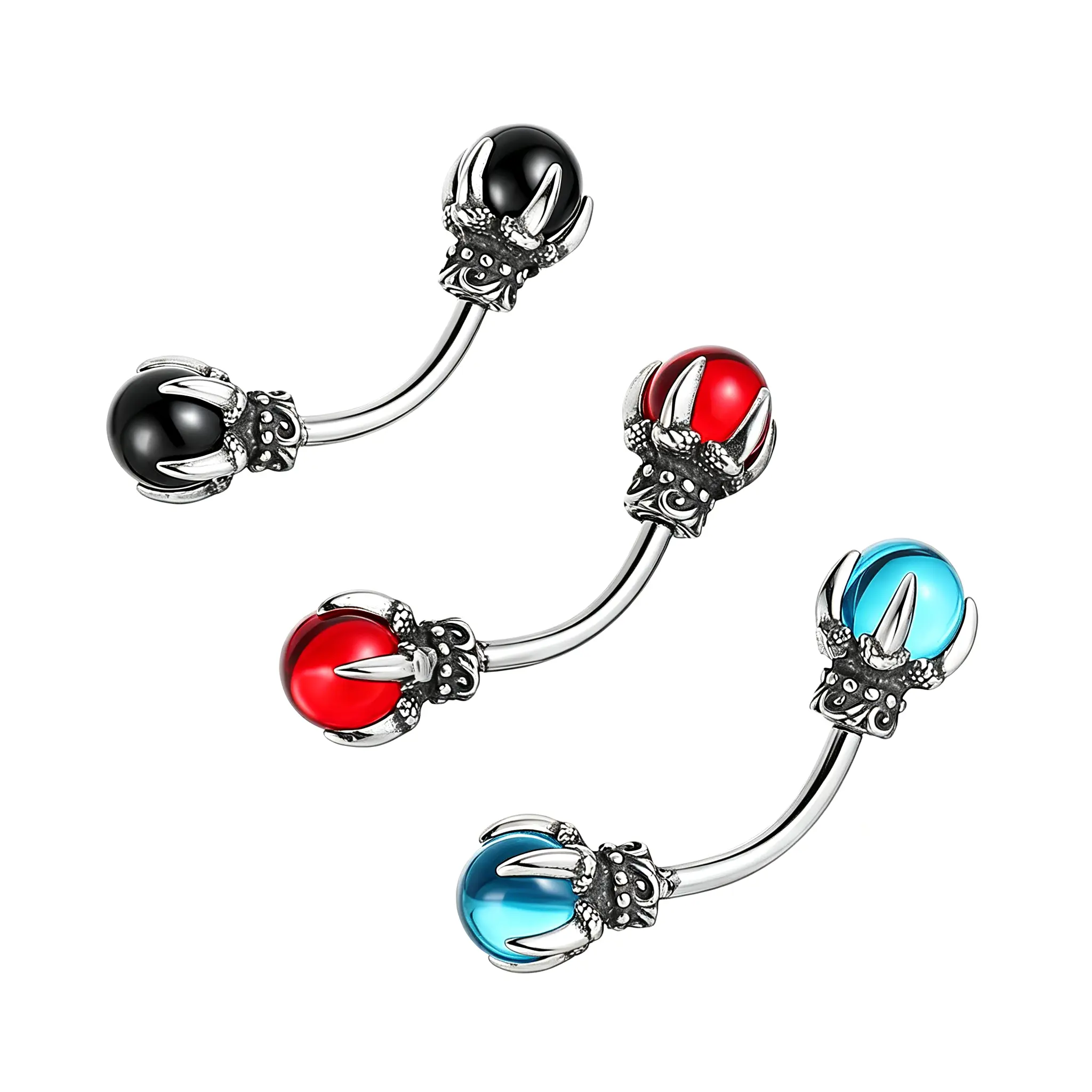 HZMAN Dragon Claw Belly Button Ring 14G Surgical Steel Navel Piercing Jewelry for Women