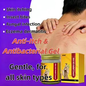 50g Bottle Antibacterial & Anti-Itch Gel Soothes skin itching, relieves discomfort from insect bites, tinea pedis, dermatitis, eczema, dyshidrotic eczema, peeling, red bumps, pimples and rashes. Suitable for all-over body use.