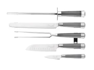 Messerstahl 5-Pieces Completer Knife Set - Lifetime Guarantee - Kitchen Blades/Sharpeners for Block