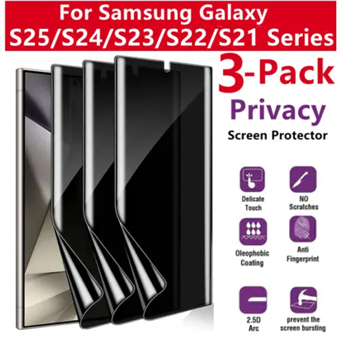 3Pcs Privacy Hydrogel Screen Protector for Samsung Galaxy S25 Ultra S25 Plus S24 Ultra S24 S23 S22 S21