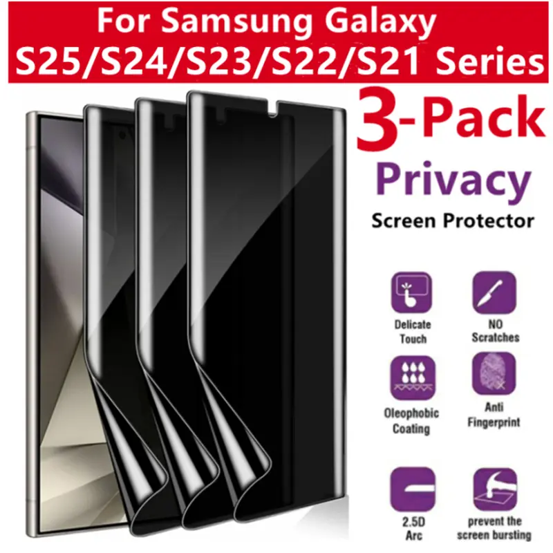 3Pcs Privacy Hydrogel Screen Protector for Samsung Galaxy S25 Ultra S25 Plus S24 Ultra S24 S23 S22 S21