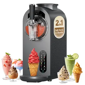 Soft Serve Ice Cream & Slushie 2-in-1  Machine, No Ice Needed 35mins Self-Chilling Ice Cream Maker with 8 Presets, Stay Frozen for up to 12 Hours, LED Display & Auto Clean for Home & Party giftideas
