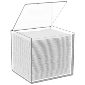 CLEAN SKIN CLUB Clear Acrylic Box for Clean Towels XL (NOT Included), Container For 50 Disposable Clean Towels XL, Face Towelettes Bathroom Counter Storage, Bin for Cleansing Facial Dry Wipes