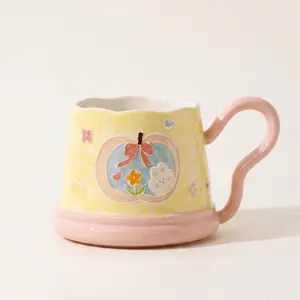 Bunny Blossom Ceramic Mug · 13 oz Butter Yellow
