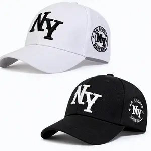 Classic NY Letter Embroidered Sport Baseball Cap - Durable 6-Panel Dad Hat for Outdoor Running, Hiking, and Daily Wear - Adjustable Breathable Sun Cap - Essential All-Season Unisex Fashion Hat