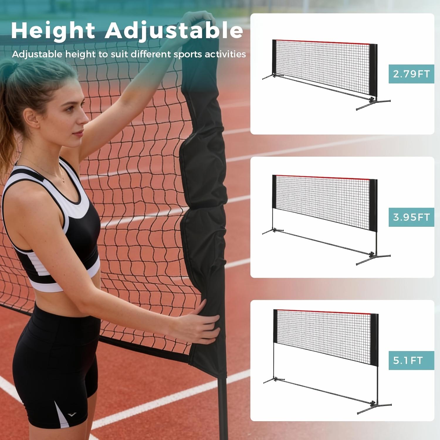 Professional Grade Portable Badminton Volleyball Net Adjustable Height & Tension with Premium Carry Bag, Weather-Resistant for Outdoor, Pool, Backyard Use And Indoor Court Games