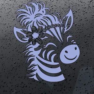 Zebra Girl Flowers Decal/Sticker for Car Truck SUV Home Decor Cell Phone Laptop Tumbler Accessories Driving vinyl Waterproof Car Sticker Decal
