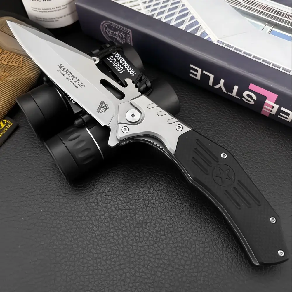New Russian Pocket Folding Knife Nylon Fiber Handle 5cr13mov Blade Edc Portable Outdoor Camping Survival Knife Tactical Tool Outdoor Knives