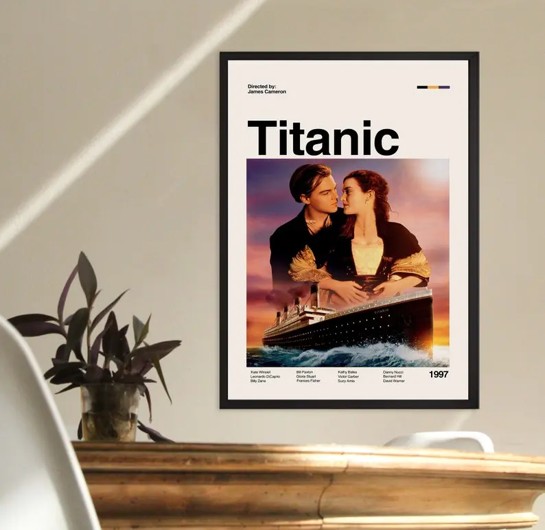 Titanic Poster, James Cameron, Minimalist Movie Poster, Film Poster, Abstract Poster, Retro Poster, Minimalist Art, Vintage Poster