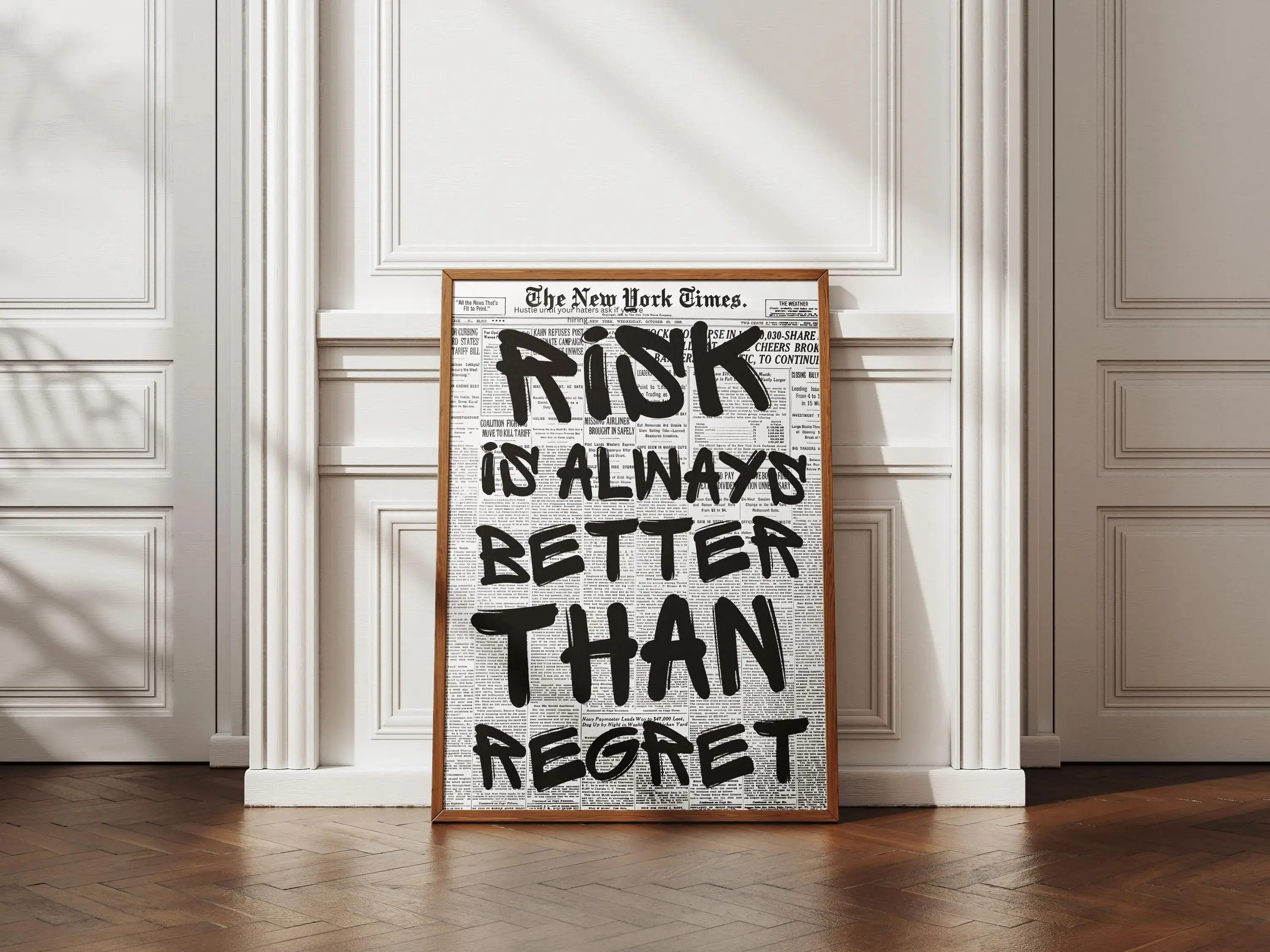 Risk Is Always Better Than Regret Poster - Motivational Wall Art - Inspirational Quote Print - Gym Office Decor - Modern Wall Art 2